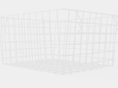 Metal Storage Basket White 3D मॉडल