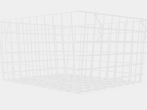 メタル収納バスケット ホワイト 3Dモデル
