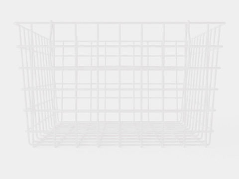 Metal Storage Basket White 3D-Modell