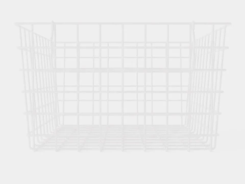 Metal Storage Basket White 3D Model