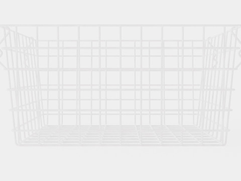 Metal Storage Basket White 3D-Modell