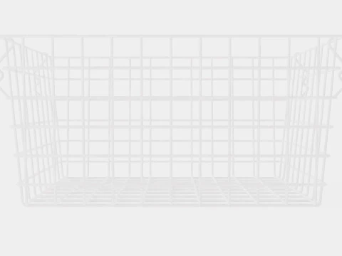 Metal Storage Basket White 3D Model
