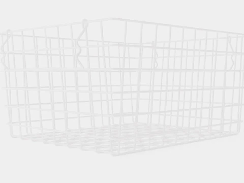 Metal Storage Basket White 3D Model