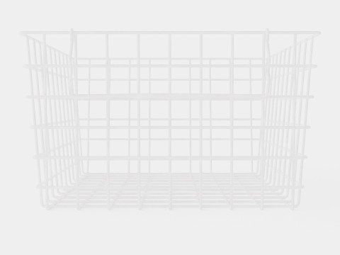 Metal Storage Basket White 3D-Modell
