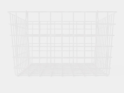 Metal Storage Basket White 3D Model