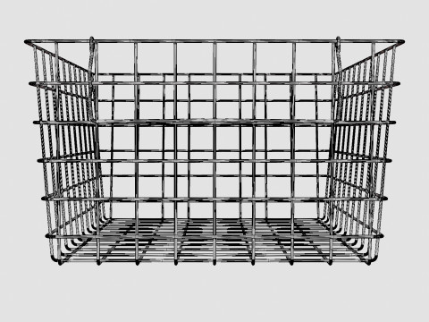 Metal Storage Basket White 3D-Modell