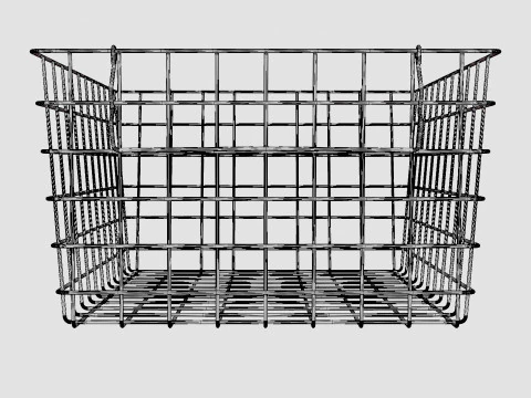 Metal Storage Basket White 3D Model