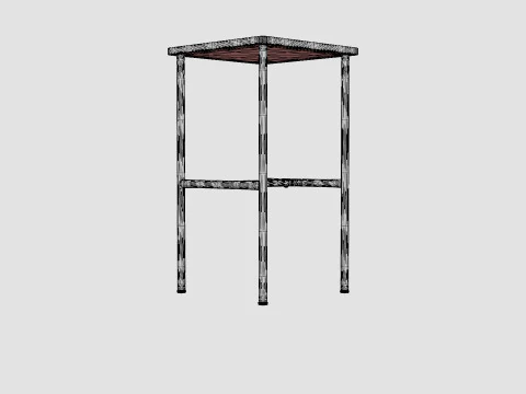Small Side Table Brown Black 3D Model