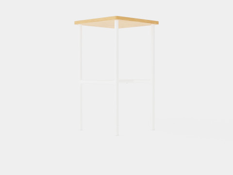 Small Side Table White Light brown 3D 模型