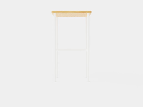 Small Side Table White Light brown 3D Model