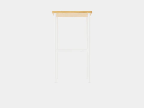 Small Side Table White Light brown 3D Model
