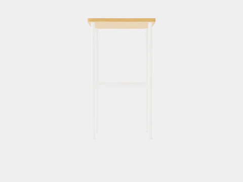 Small Side Table White Light brown 3D Model