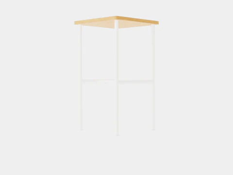 Small Side Table White Light brown 3D Model