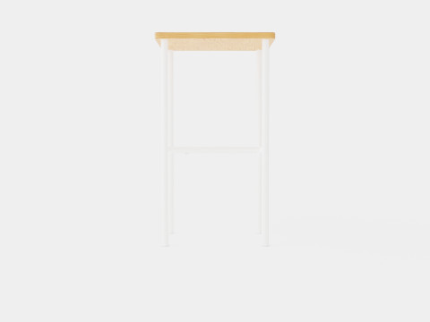 Small Side Table White Light brown 3D Model