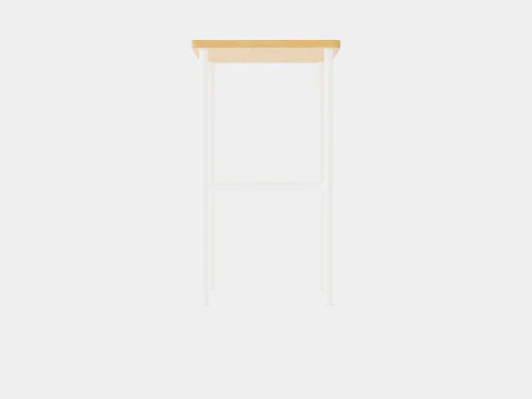 Small Side Table White Light brown 3D Model