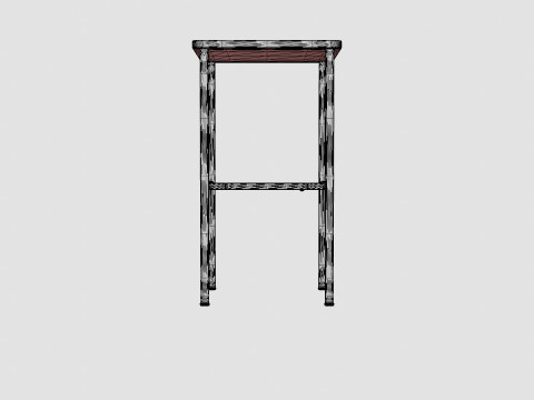 Small Side Table White Light brown 3D Model