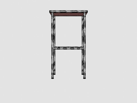 Small Side Table White Light brown 3D Model