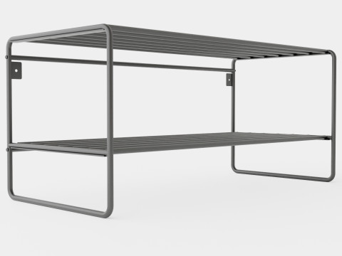 Metal Shoe Rack Black 3D Model