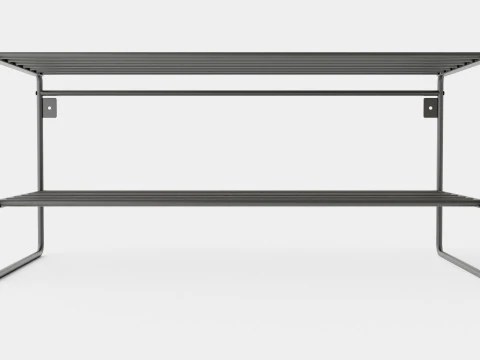 Metal Shoe Rack Black 3D Model