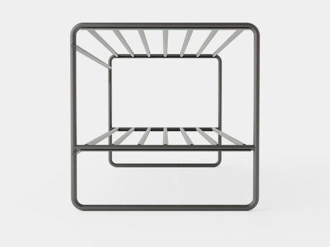 Metal Shoe Rack Black Modelo 3D