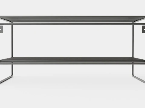 Metal Shoe Rack Black 3D Model