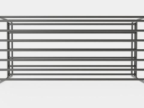 Metal Shoe Rack Black Modelo 3D