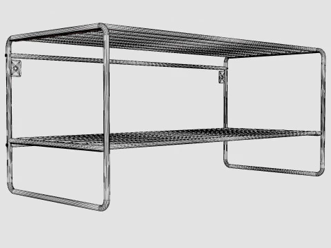 Metal Shoe Rack Black 3D Model