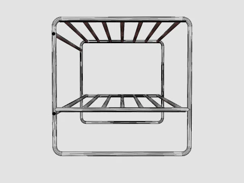 Metal Shoe Rack Black 3D Model