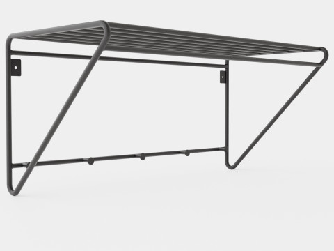 Metal Hat Rack Black 3D Model