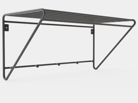 Porta-chap&eacute;us em metal preto Modelo 3D