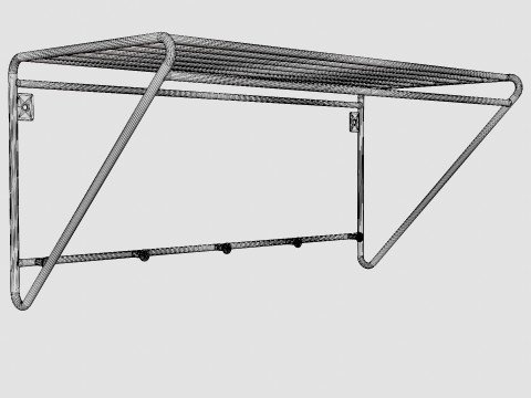 Metal Hat Rack Black 3D मॉडल