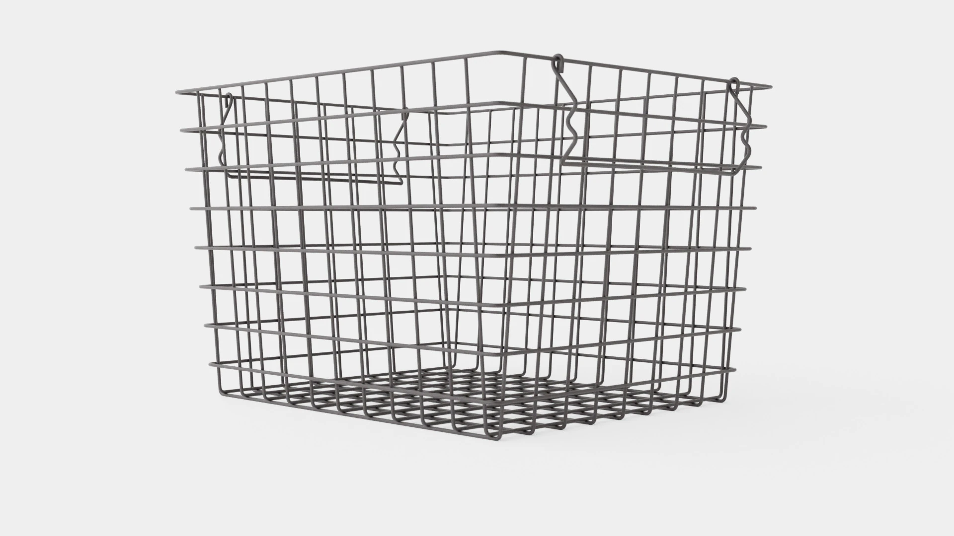 High Metal Storage Basket Black 3D Model .c4d .max .obj .3ds .fbx .stl .blend 