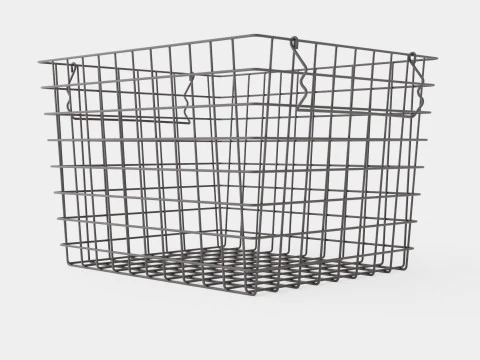 ハイメタルストレージバスケット ブラック 3Dモデル