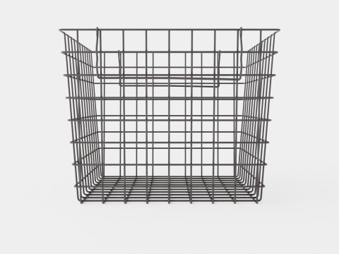 High Metal Storage Basket Black 3D Model