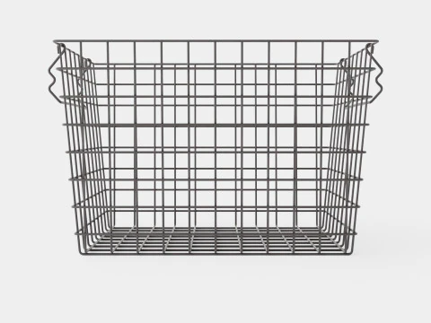High Metal Storage Basket Black 3D Model