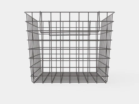 High Metal Storage Basket Black 3D Model
