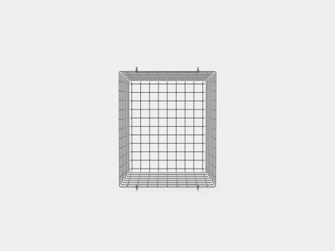 High Metal Storage Basket Black 3D Model