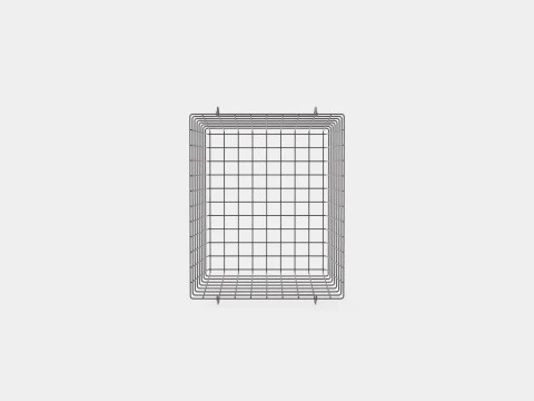High Metal Storage Basket Black 3D Model