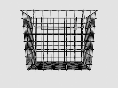 High Metal Storage Basket Black 3D Model