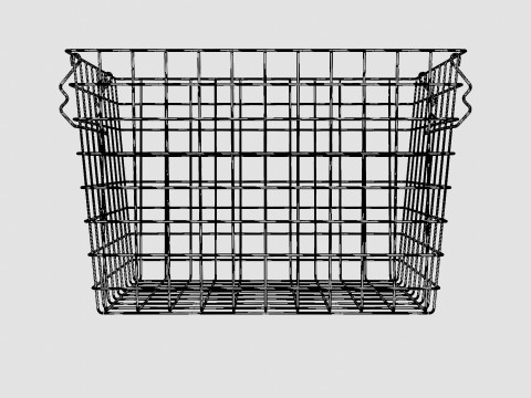 High Metal Storage Basket Black 3D Model