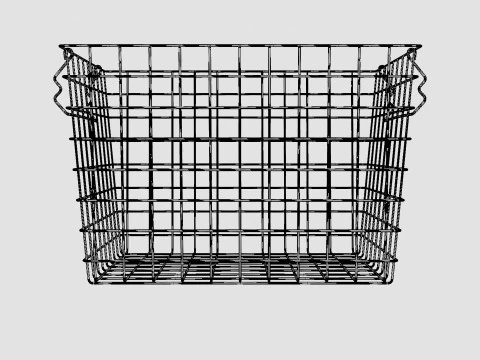 High Metal Storage Basket Black 3D Model