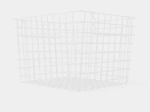High Metal Storage Basket White Modello 3D