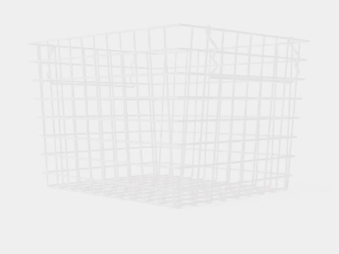 ハイメタルストレージバスケット ホワイト 3Dモデル