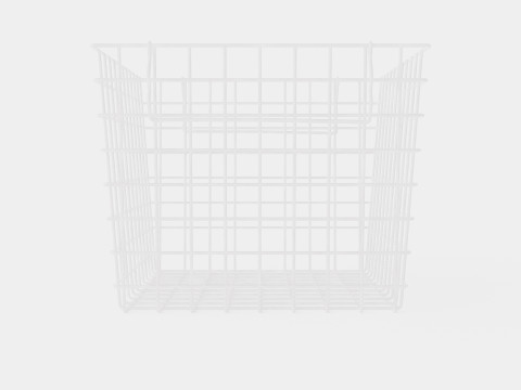 High Metal Storage Basket White 3D मॉडल