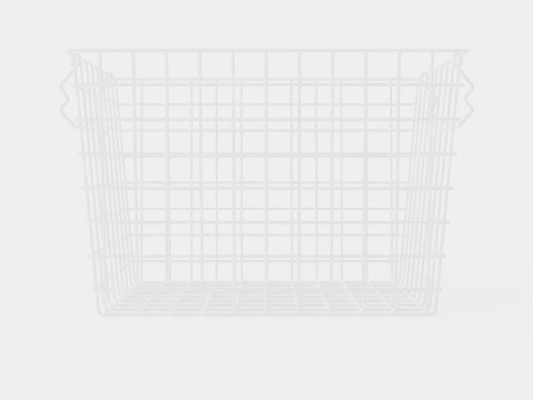 High Metal Storage Basket White 3D मॉडल