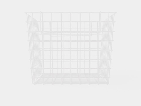 High Metal Storage Basket White 3D मॉडल