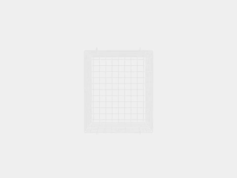 High Metal Storage Basket White 3D Model