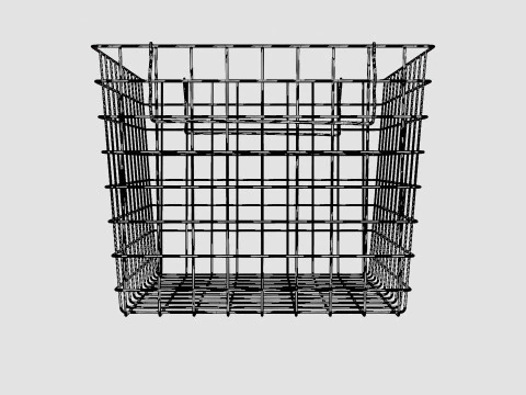 High Metal Storage Basket White 3D Model
