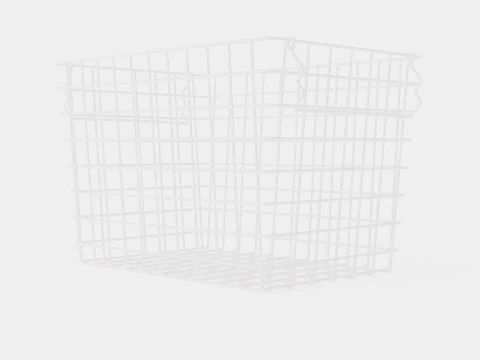 ハイメタルストレージバスケット ホワイト 3Dモデル