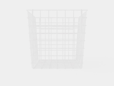 High Metal Storage Basket White Modèle 3D
